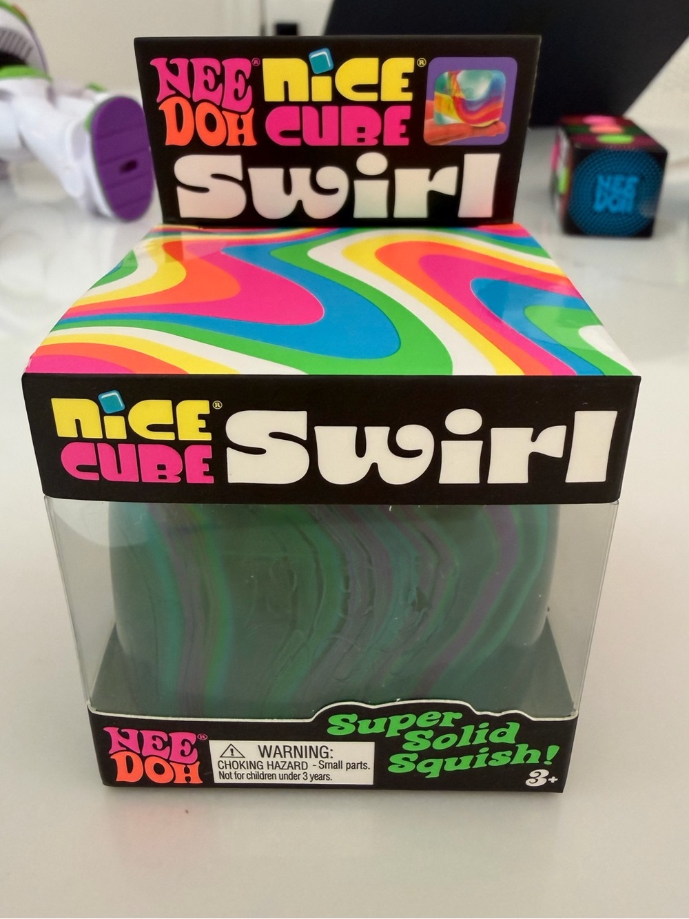 New Needoh Nice Cube Marble, Green Purple Blue tone